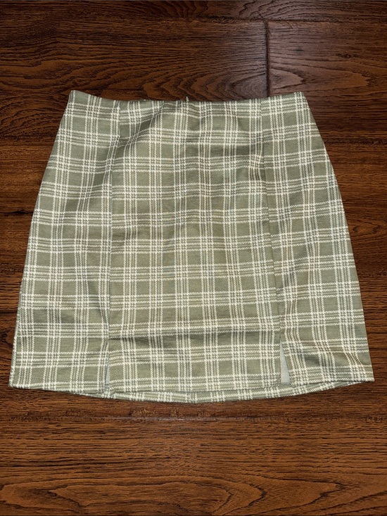 Full Tilt Dresses & Skirts - Full Tilt Olive Green and White Plaid Mini Skirt